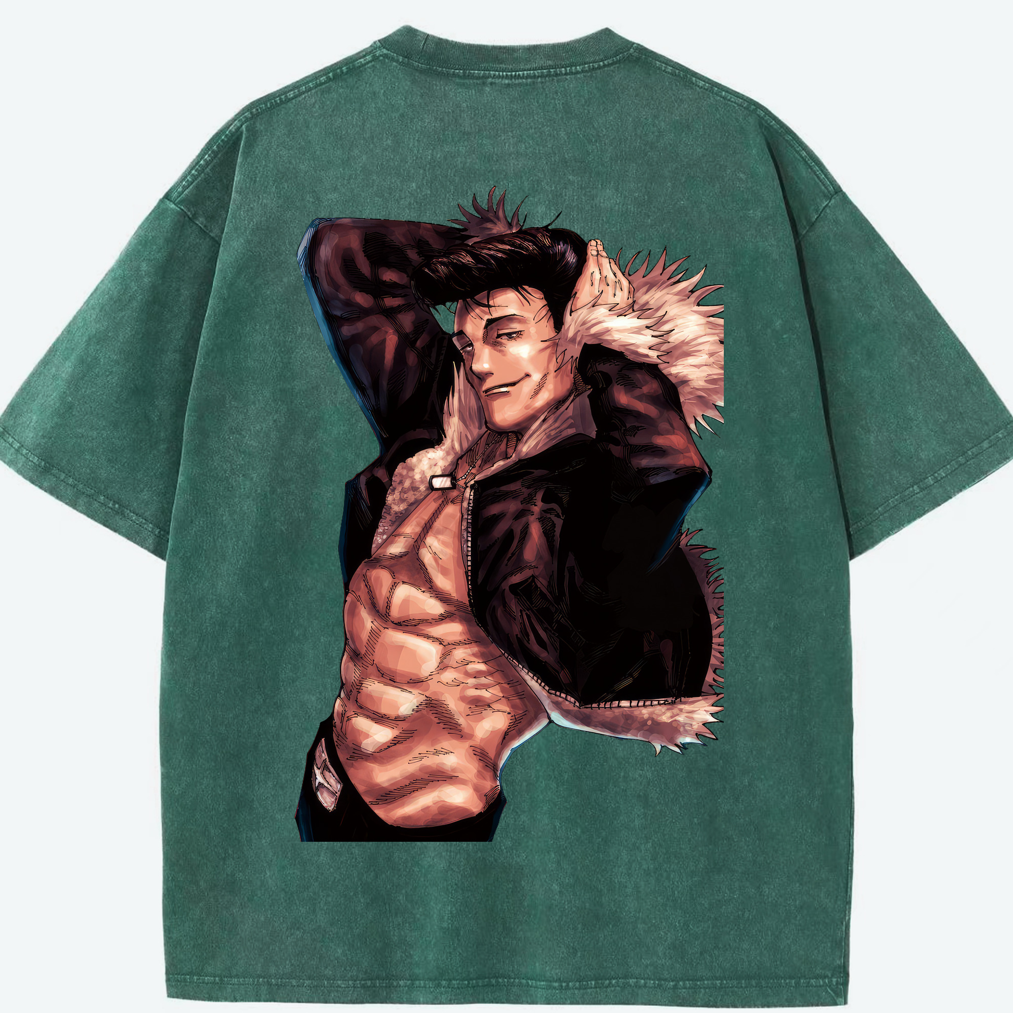 （画像用） 呪術廻戦 Jujutsu Kaisen 綿100% ヴィンテージ風 半袖Tシャツ（背面プリント）